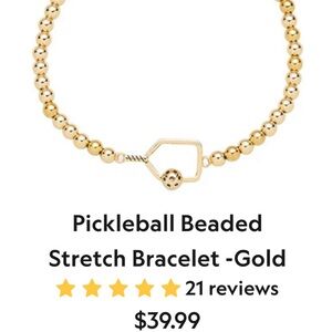 Born to Rally Pickleball Gold Stretch Bracelet